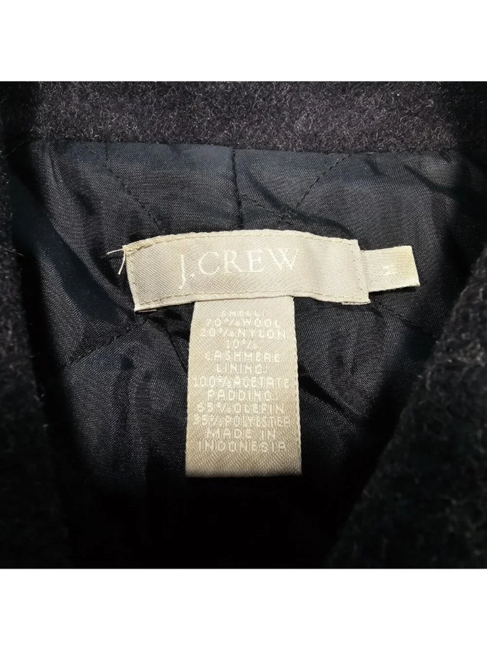 J. Crew Wool Blend Peacoat Thinsulate Lining Women's Size M Dark Charcoal Gray - Picture 3 of 10
